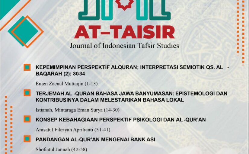 AT-TAISIR: Journal of Indonesian Tafsir Studies